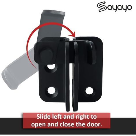 Verrou Porte Loquet Porte Noir Mat Petit Verrou Porte Coulissante en Acier Inoxydable Loquet Portail Serrure Volet pour Cour, Placard et Jardin (1/4)