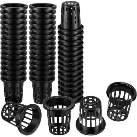Lot de 100 paniers en maille de 4,5 cm avec fentes et larges bords filtrants pour la culture hydroponique.(BR)