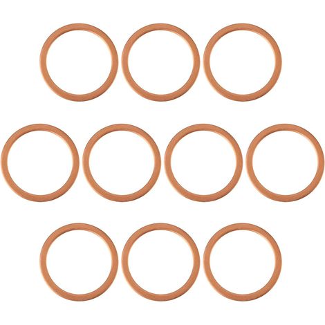 Lot de 10 Joints d'étanchéité en Cuivre pour Bouchon de Vidange d'huile (26 X 32 X 1,5 Mm) (007603 026109) Compatible avec (1/5)
