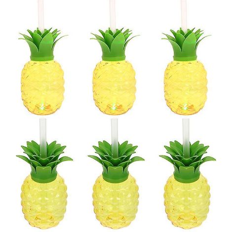 Lot de 6 gobelets en plastique en forme d'ananas (1/3)