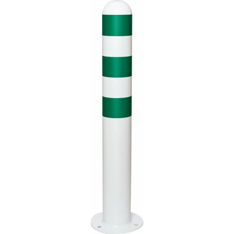 MORAVIA Schutzpoller CITY Stahl feuerverzinkt 800mm Alu-Kappe grüne Reflexringen (1/2)