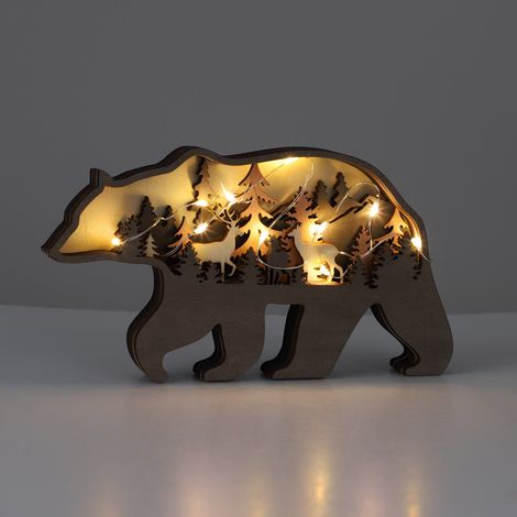 Holzdekoration, dreidimensionale Tierreliefskulptur, handgeschnitzt aus Naturholz, rustikale Dekoration für Wohn-/Schlafzimmer, 17,5 x 13,6 x 2,5 cm (1/5)
