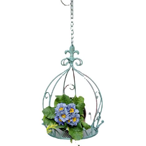 Wrought iron hanging basket in American retro style  Multi-tiered wall flower basket  Decorative wrought iron hanging basket