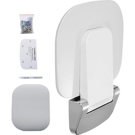 Mophorn Sedile doccia pieghevole Urea-formaldeide, 13,6'' x 12,8'' aperto, panca doccia pieghevole a parete con capacità di carico di 450 libbre, salvaspazio per tutte le età