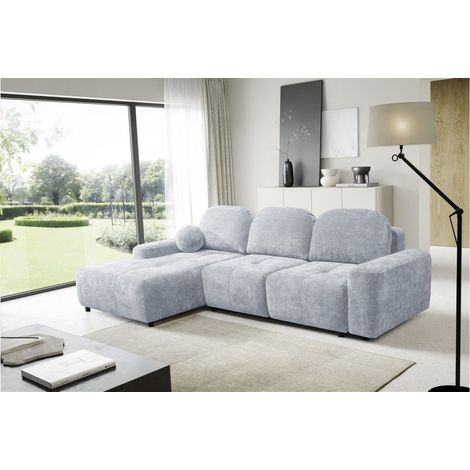 Ecksofa Schlafsofa Sofa ARGOS in Stoff Vibe Hellblau Ottomane Links (1/5)