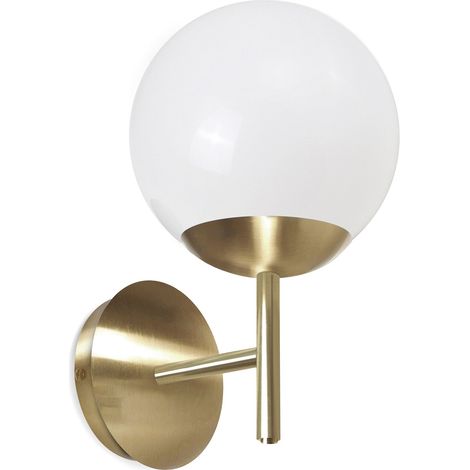 Aplique OXY E27 40W Cristal opalizado Cristal ópalo Oro (1/3)