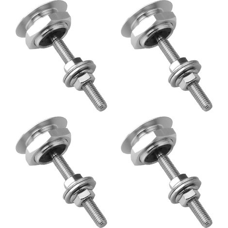 4 pezzi perni di bloccaggio del cofano, perno di bloccaggio universale del cofano, kit di fissaggio del tappo di bloccaggio del cofano, chiusure a sgancio rapido da 30 mm per auto, targa (argento)