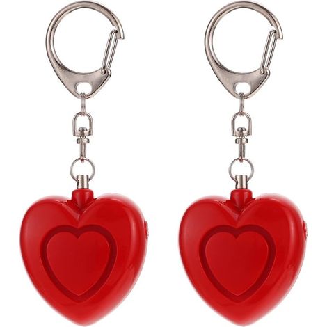 Lot de 2 alarmes de poche rouges – Lampe torche – Porte-clés – Sirène autodéfense – Femmes et seniors (1/5)