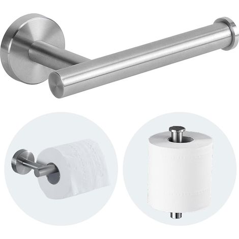 Porte-rouleau de papier toilette - Porte-rouleau de papier toilette en acier inoxydable SUS 304 monté sur le mur, pour salle de bain, cuisine, salle d'eau - Nickel brossé (1/5)