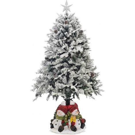 Supporto per Albero di Natale base decoro con PINGUINI piede Decorativo natalizio Stabile in Resina Porta Albero per Decorazioni Natalizie elegante simpatico (1/5)