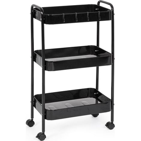 CARRELLO 3P LEIKY RETT NERO 41X77H - BIZZOTTO