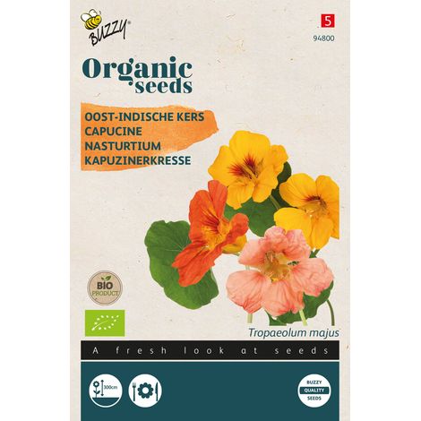 Buzzy Organic Capucine Grimpante variée - Bio Semences - Ca. 2 gr (1/2)