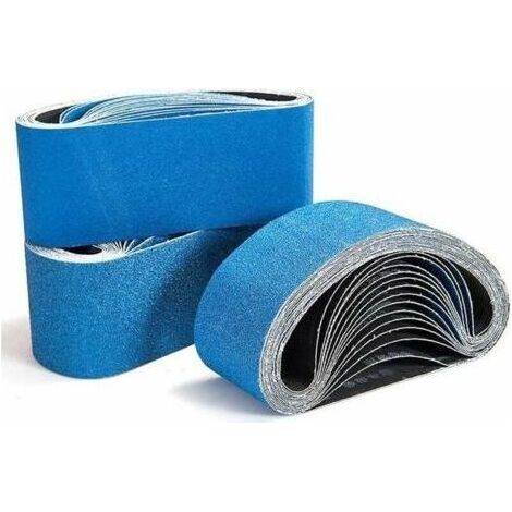 Bandes abrasives – 100 x 610 mm, lot de 4 (grains 40/60/80) pour ponceuses à bande, dégrossissage et décapage – 12 pièces (1/5)