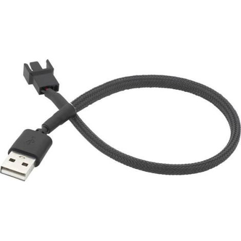 Câble D'alimentation USB - Adaptateur 4 Broches - Pour Ventilateur D'ordinateur - 0.3 M - Noir (1/4)