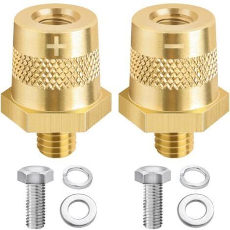 Adaptateurs pôles 'batterie' M8, bornes de connexion Bolatus M8, borne de batterie de voiture (1', 2 vis en acier inoxydable, 4 rondelles) (1/5)