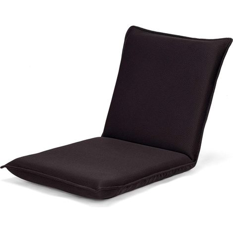 GOPLUS Chaise de Sol Pliante avec 6 Positions Reglables, Canape Paresseux Inclinable Rembourre d’Eponge, Chaise de Plancher Pliable pour Maison, Bureau, 98×44×7CM (Cafe) (1/5)