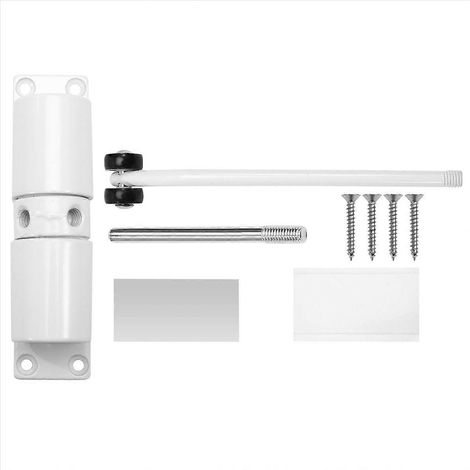 Ferme-porte automatique réglable à ressort robuste blanc (1/5)