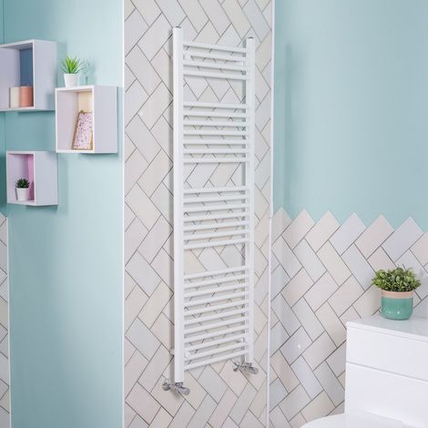 1500x500 Straight Central Heating Towel Rail Bathroom Heated Rad Radiator White (1/5)