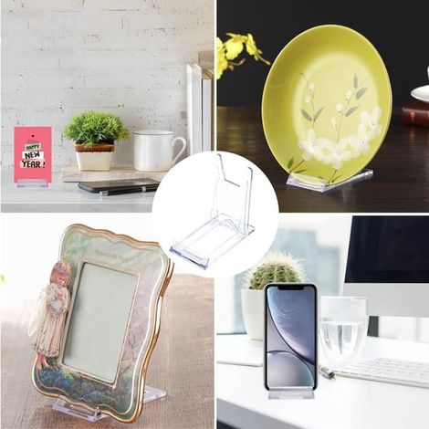Juego de 12 soportes para platos decorativos，Soporte para platos，Soporte para libros，Soporte para exhibición de platos，Estante para platos (1/4)