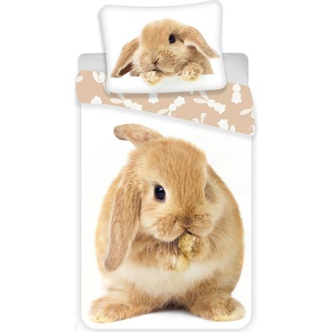 Bunny Brown Baumwolle Bettwäsche – Bettbezug 140x200 cm & Kissenbezug 70x90 cm (1/4)