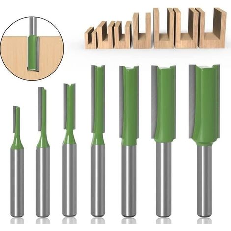 6 mm gerader Fräser, 7 Stück gerader Fräser, gerade Kantenfräser, gerader Bitsatz, Fräser, Holzbearbeitungswerkzeuge