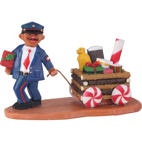 Decorazione "Post di Gingerman" per Villaggio di Natale e presepe, in Resina da h 3,2 cm (1/2)