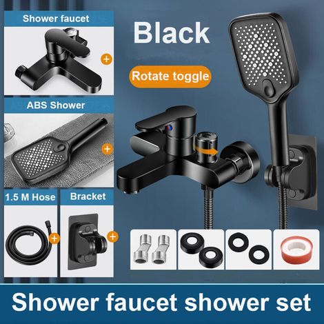 1 robinet de douche en laiton noir, mitigeur mural double bec pour eau chaude/froide, finition mate, salle de bain moderne