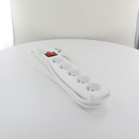 Multiprise 5 x 16 A avec Interrupteur - 1,5 m - Blanc (1/4)