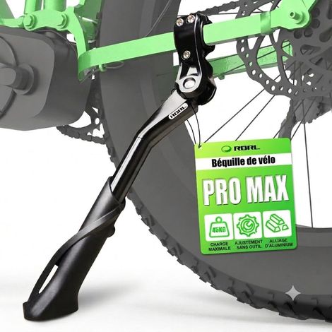 Support de vélo 24-29 pouces, support latéral en aluminium réglable en hauteur avec pied antidérapant, support de vélo pour VTT, vélo de course, vélo électrique et vélo de ville, extra stable (1/5)