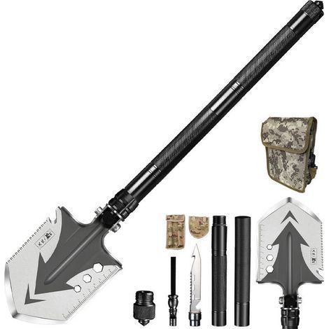 Multifunktionale, klappbare Überlebensschaufel, taktische Militärschaufel, Überlebenswerkzeug, Campingschaufel, Wanderausrüstung, Notfallset, Rucksack-Campingmesser (1/5)