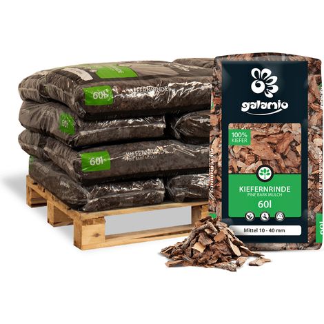 Galamio Rindenmulch Kiefer Mittel 60l x 12 Sack 720l 12er (1/5)