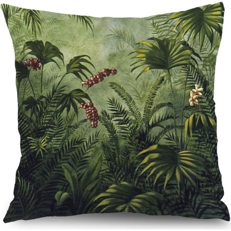 Housse de coussin floral coton fleurs, décoration maison rustique,40×40cm (1/5)
