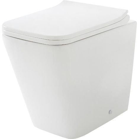 Milano Elswick White Ceramic Back to Wall Toilet Pan WC and Soft Close Seat (1/5)