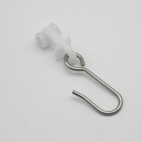 Zubehör für Gardinenschienenrollen, altmodische Rollenführungsschienenrollen, S-Haken und Ringe, geräuscharme Rollen + Haken (15 Stück) (1/5)