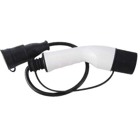 Ladeadapter für Elektrofahrzeuge (EV) 16 A, Typ 2 Stecker, auf Schuko-Stecker, kompatibel mit Ladestationen für Elektrofahrzeuge und Elektroautos (europäischer Stecker). (1/5)