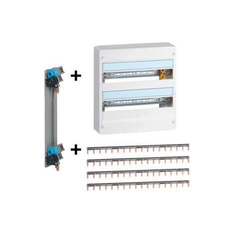 Legrand - DRIVIA - Coffret 2 rangu00e9es - 18 modules + Peigne V et H - Ref. : 401222+404928x4+405000 (1/5)