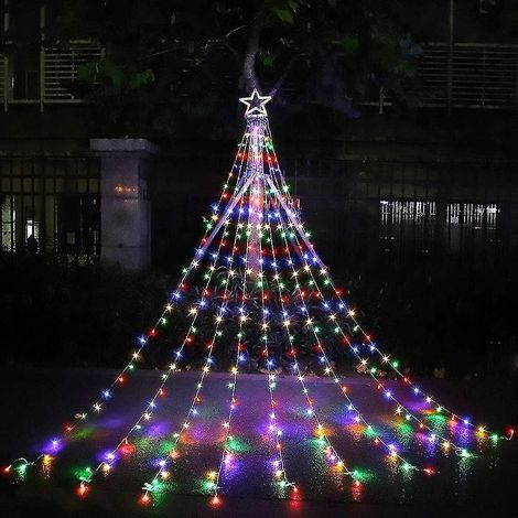 Décorations de Noël, guirlandes lumineuses extérieures, étoiles pour sapin de Noël, minuterie, guirlandes lumineuses étoiles pour jardin (1/3)