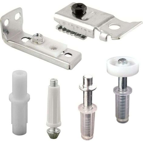 Kit de réparation pour porte pliante - comprend les supports supérieurs et inférieurs, les goupilles supérieures et inférieures et les rouleaux de guidage - convient aux portes de 1 à 1,4 pouce d'épai (1/3)
