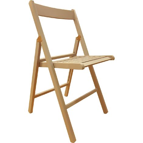 4PZ SEDIA LEGNO PIEGHEVOLE SEDUTA 7 STECCHE - COLORE NATURALE