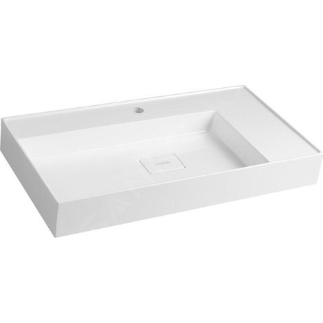 Sapho Godiva - Lavabo 830x440 mm, sans trop-plein, trou pour robinetterie, blanc GU083L (1/5)