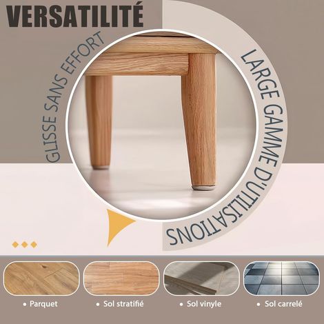 16 pezzi di feltrini in teflon per mobili, ideali per spostare mobili pesanti, proteggono pavimenti e mobili con moquette (diametro 5 cm) (1/4)