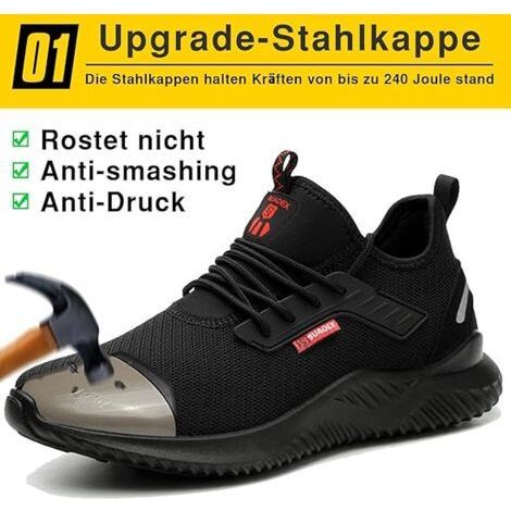 Sicherheitsschuhe für Damen und Herren – Stahlkappe – Ultraleicht und atmungsaktiv – Rutschfest für nasse Arbeitsumgebungen – Größe 43 (EU) (1/5)