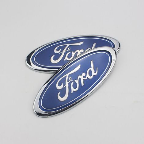 Blaues ovales 9"-Kühlergrillemblem mit 3 Pins für Ford Transit MK6 MK7 2006-2014 – ABS-Kunststoff – Ästhetische Aufwertung – (1/4)