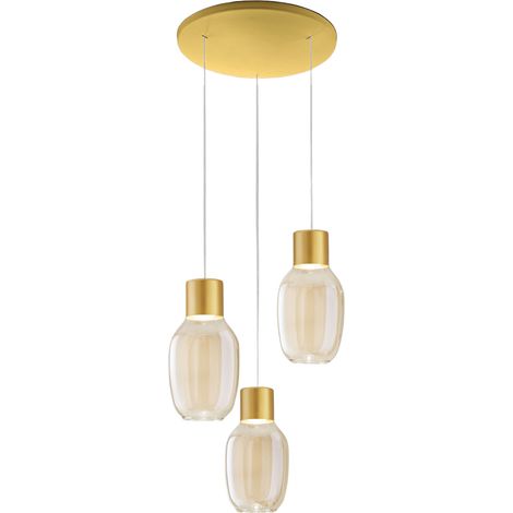 Suspension Led Lapo Ø350 Mm 36 W 3900 Lm 3000 K À Intensité Variable, Métal Et Verre Borosilicate Cognac, Classe 1 - 3768-47-365 (1/3)