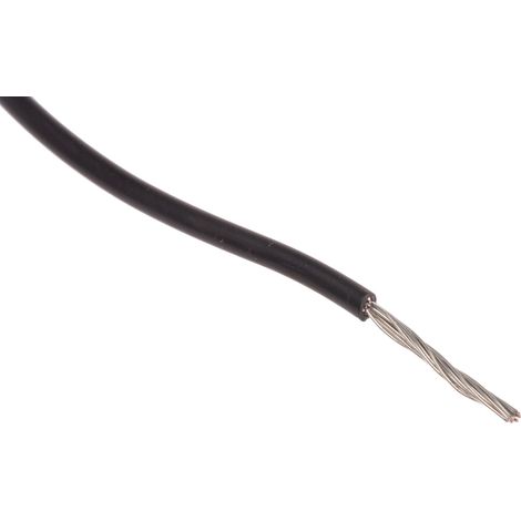 Fil électrique RS PRO UL3289, 16 0,52 mm² 20 AWG Non blindé, 600 V, Polyoléfine réticulé Noir, 100m ( Prix pour Bobine de 100 Mètres )