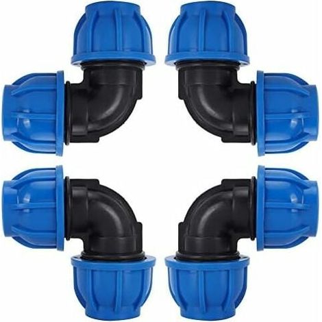 PE 25 Equal-leg plastic bend for polyethylene pipes ø 25, water pipe bend connector made of PE plastic, quick-coupling accessory for drinking water purifiers (ø 25)