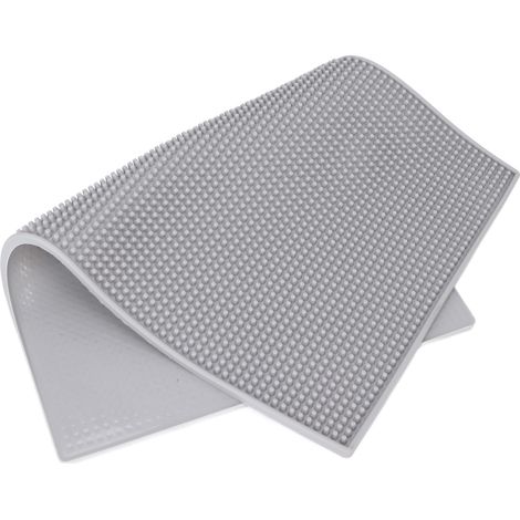 Tapis de rangement en silicone antidérapant pour outils de coiffure, tondeuses, ciseaux et peignes, idéal pour les salons de coiffure. (1/5)