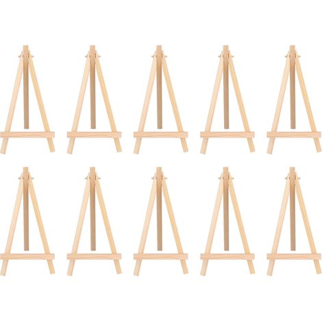 10 Pièces Chevalet Pliable en Toile 6,1 Pouces pour Peinture, Photo et Carte Postale Miniature Durable (1/5)