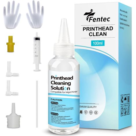 Printer Head Cleaning Kit Compatible with Epson, HP, Canon 100ML Nozzle Cleaner Kit (1/5)