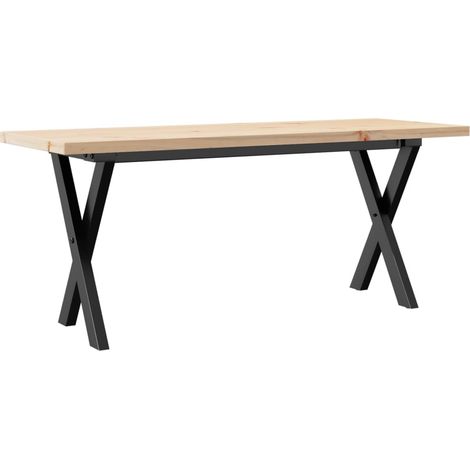 Maison Exclusive - Couchtisch X-Gestell 110x40x45,5 cm Massivholz